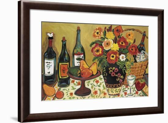 Country Pears with Wine-Suzanne Etienne-Framed Art Print