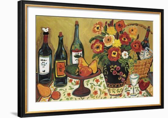 Country Pears with Wine-Suzanne Etienne-Framed Art Print