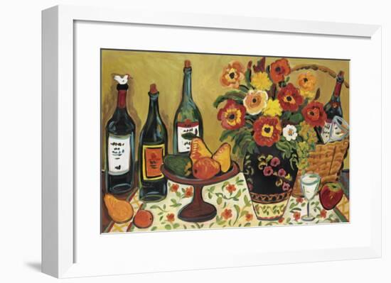 Country Pears with Wine-Suzanne Etienne-Framed Art Print