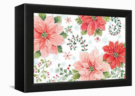 Country Poinsettias I-Daphne Brissonnet-Framed Stretched Canvas