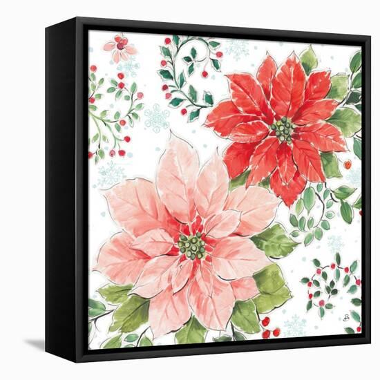 Country Poinsettias II-Daphne Brissonnet-Framed Stretched Canvas