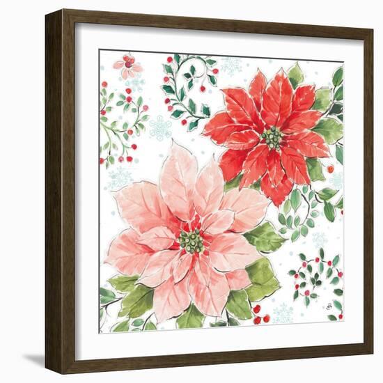 Country Poinsettias II-Daphne Brissonnet-Framed Art Print