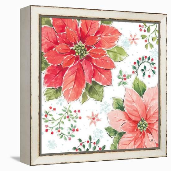 Country Poinsettias III-Daphne Brissonnet-Framed Stretched Canvas