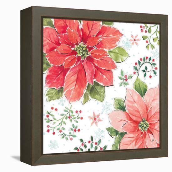 Country Poinsettias III-Daphne Brissonnet-Framed Stretched Canvas