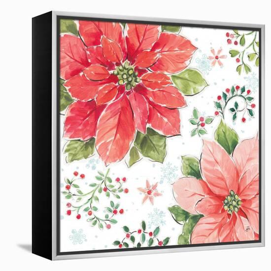 Country Poinsettias III-Daphne Brissonnet-Framed Stretched Canvas