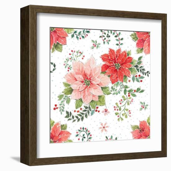 Country Poinsettias Step 01A-Daphne Brissonnet-Framed Art Print