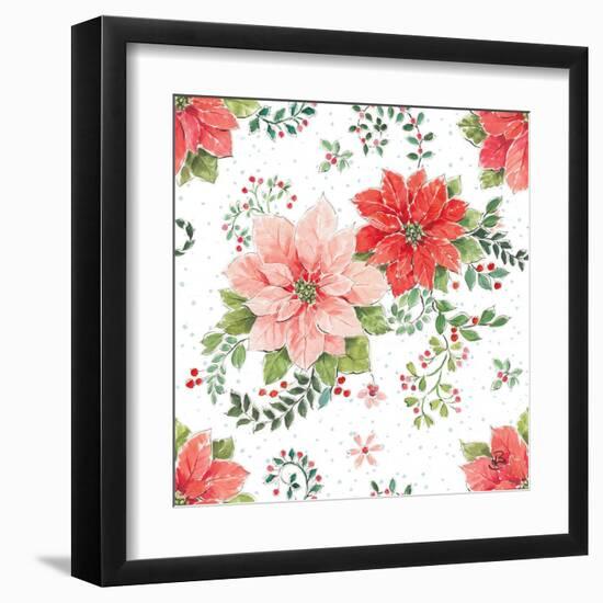 Country Poinsettias Step 01A-Daphne Brissonnet-Framed Art Print