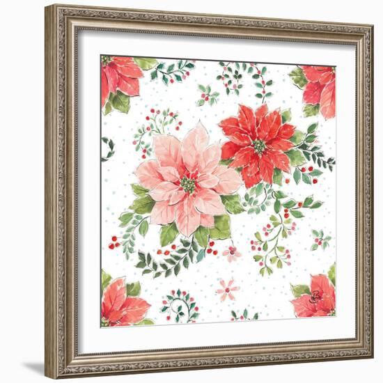 Country Poinsettias Step 01A-Daphne Brissonnet-Framed Art Print