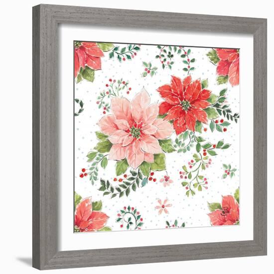 Country Poinsettias Step 01A-Daphne Brissonnet-Framed Art Print