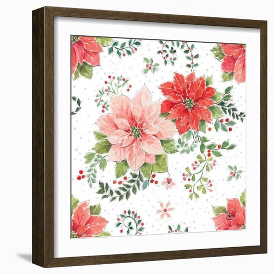 Country Poinsettias Step 01A-Daphne Brissonnet-Framed Art Print