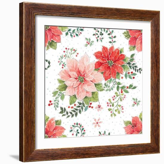 Country Poinsettias Step 01A-Daphne Brissonnet-Framed Art Print