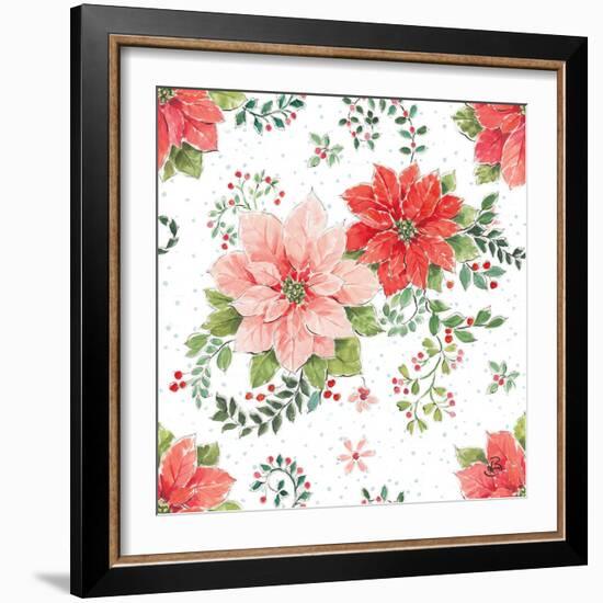 Country Poinsettias Step 01A-Daphne Brissonnet-Framed Art Print