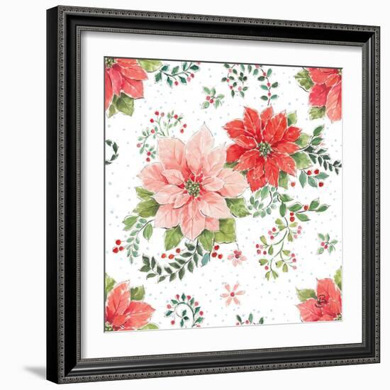 Country Poinsettias Step 01A-Daphne Brissonnet-Framed Premium Giclee Print