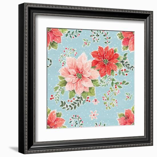 Country Poinsettias Step 01B-Daphne Brissonnet-Framed Art Print