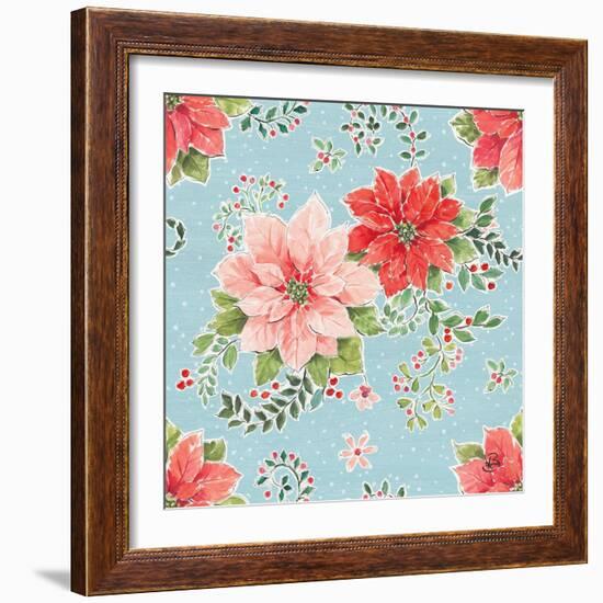 Country Poinsettias Step 01B-Daphne Brissonnet-Framed Art Print