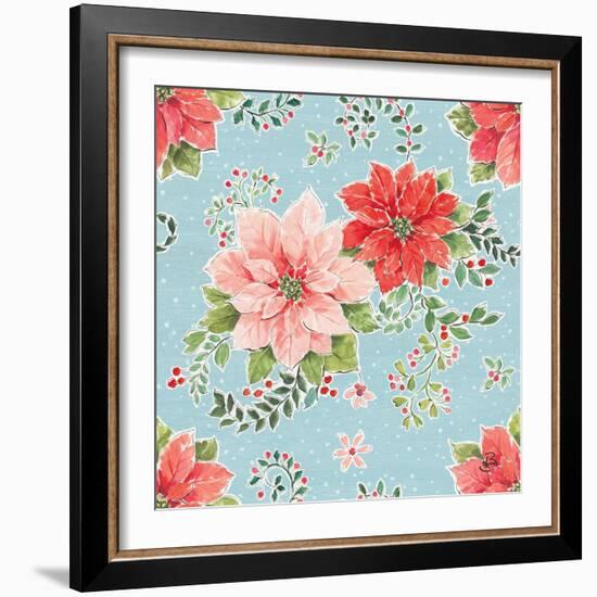 Country Poinsettias Step 01B-Daphne Brissonnet-Framed Art Print