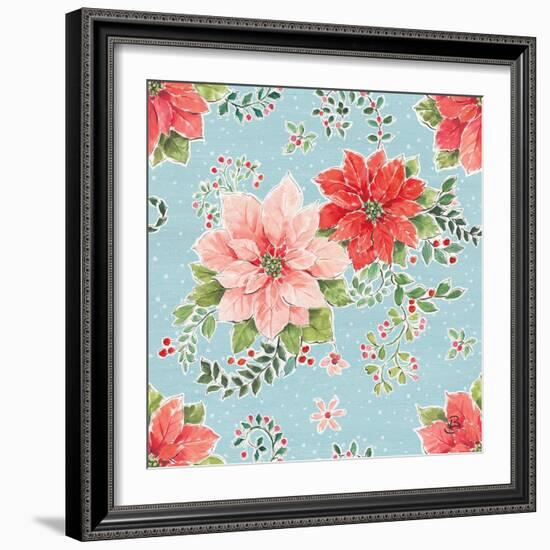 Country Poinsettias Step 01B-Daphne Brissonnet-Framed Art Print