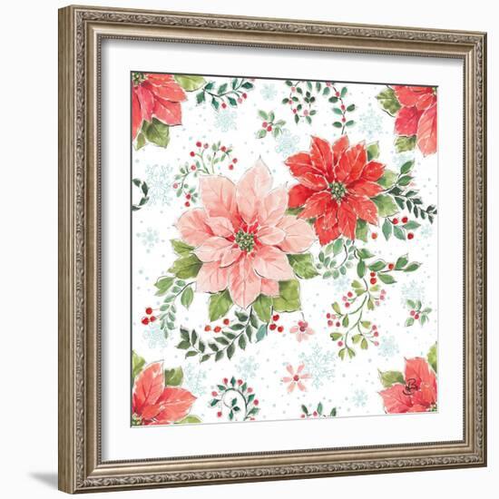 Country Poinsettias Step 01C-Daphne Brissonnet-Framed Art Print