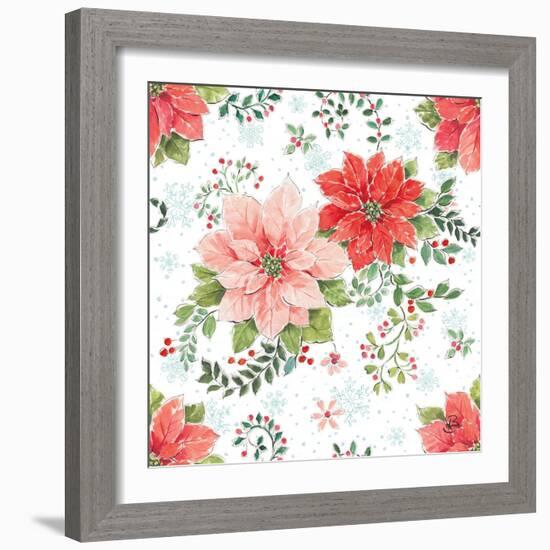 Country Poinsettias Step 01C-Daphne Brissonnet-Framed Art Print