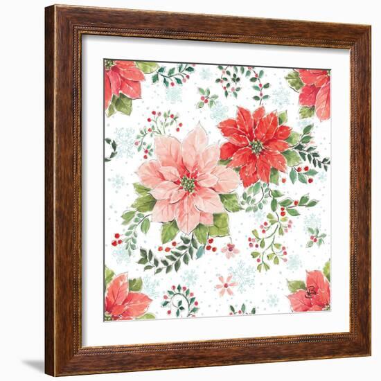 Country Poinsettias Step 01C-Daphne Brissonnet-Framed Art Print