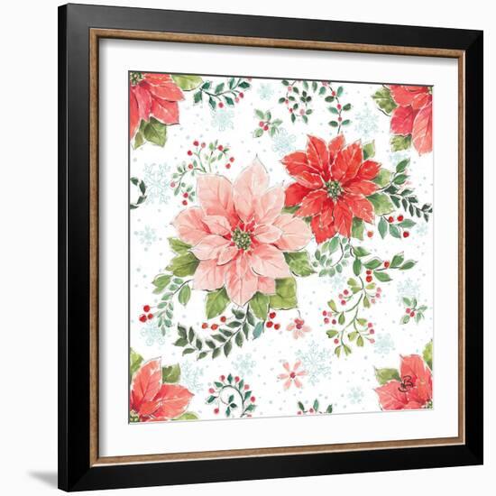 Country Poinsettias Step 01C-Daphne Brissonnet-Framed Art Print