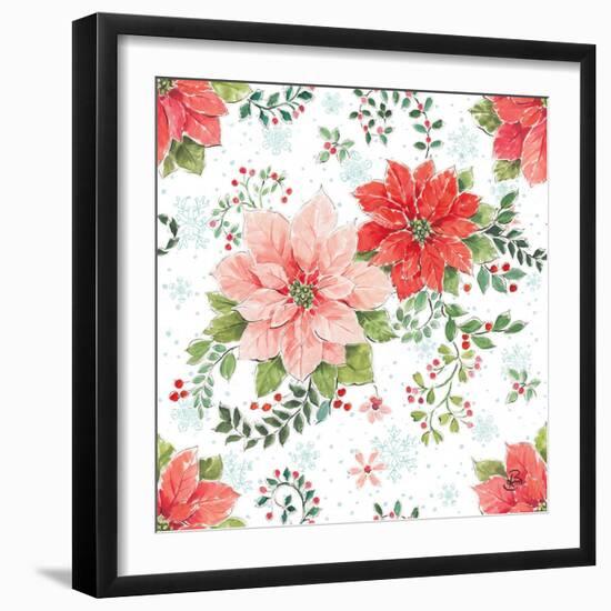 Country Poinsettias Step 01C-Daphne Brissonnet-Framed Art Print