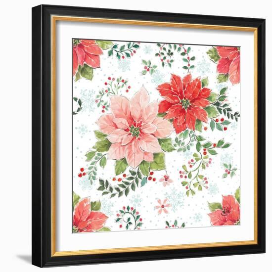 Country Poinsettias Step 01C-Daphne Brissonnet-Framed Premium Giclee Print