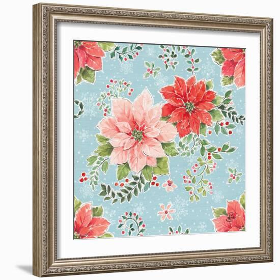 Country Poinsettias Step 01D-Daphne Brissonnet-Framed Art Print