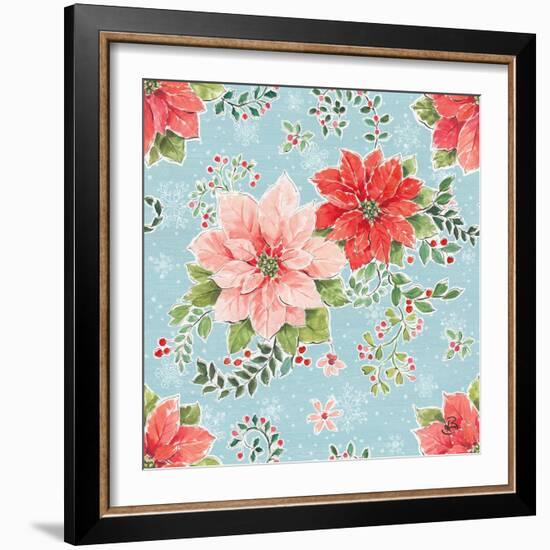 Country Poinsettias Step 01D-Daphne Brissonnet-Framed Art Print