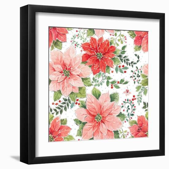 Country Poinsettias Step 02A-Daphne Brissonnet-Framed Art Print