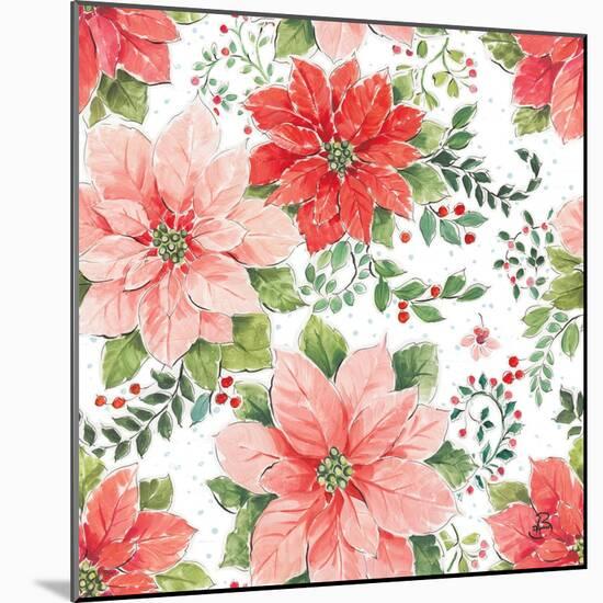 Country Poinsettias Step 02A-Daphne Brissonnet-Mounted Art Print