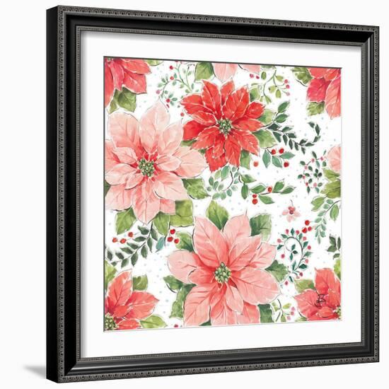 Country Poinsettias Step 02A-Daphne Brissonnet-Framed Art Print