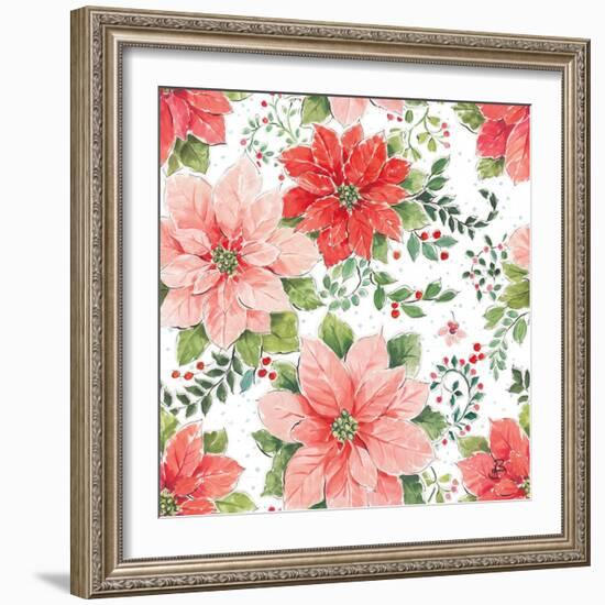 Country Poinsettias Step 02A-Daphne Brissonnet-Framed Premium Giclee Print