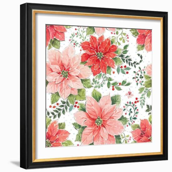 Country Poinsettias Step 02A-Daphne Brissonnet-Framed Premium Giclee Print