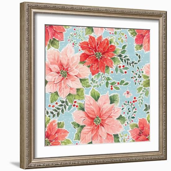 Country Poinsettias Step 02B-Daphne Brissonnet-Framed Art Print