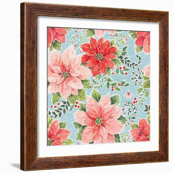 Country Poinsettias Step 02B-Daphne Brissonnet-Framed Art Print