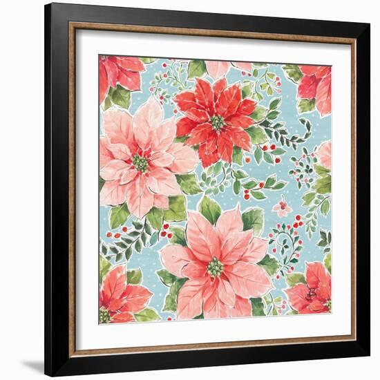 Country Poinsettias Step 02B-Daphne Brissonnet-Framed Art Print