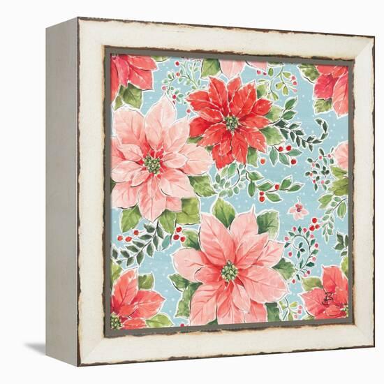 Country Poinsettias Step 02B-Daphne Brissonnet-Framed Stretched Canvas