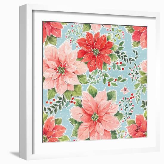 Country Poinsettias Step 02B-Daphne Brissonnet-Framed Premium Giclee Print