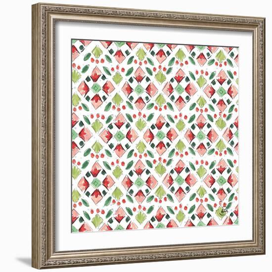 Country Poinsettias Step 05A-Daphne Brissonnet-Framed Art Print