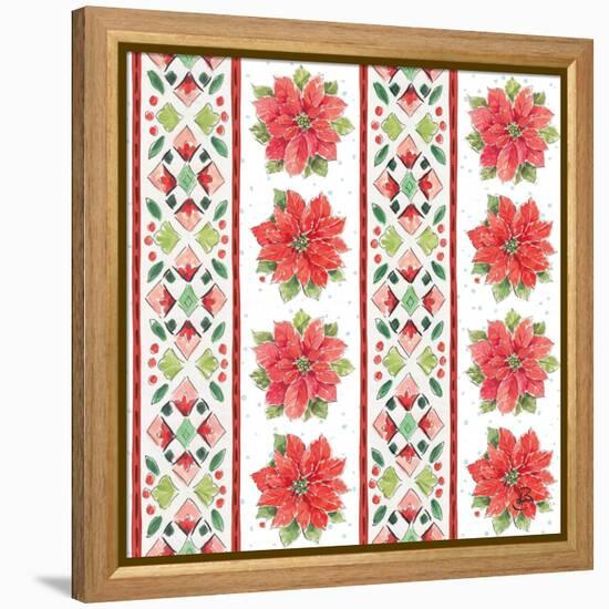 Country Poinsettias Step 06A-Daphne Brissonnet-Framed Stretched Canvas
