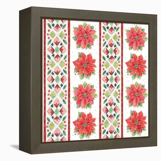 Country Poinsettias Step 06A-Daphne Brissonnet-Framed Stretched Canvas