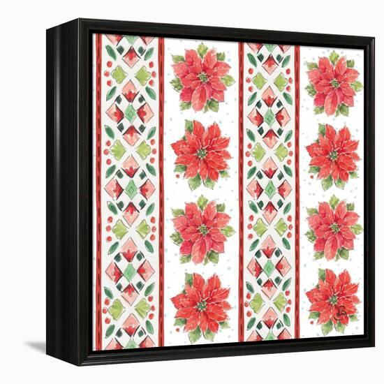 Country Poinsettias Step 06A-Daphne Brissonnet-Framed Stretched Canvas