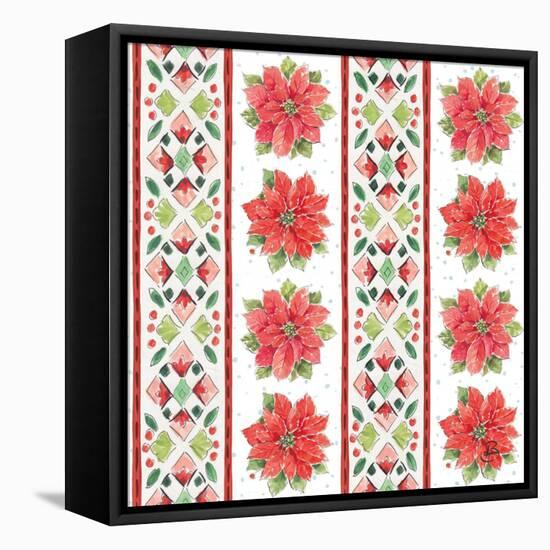 Country Poinsettias Step 06A-Daphne Brissonnet-Framed Stretched Canvas