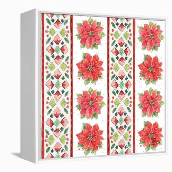 Country Poinsettias Step 06A-Daphne Brissonnet-Framed Stretched Canvas