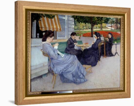 Country Portraits (Sewing Women). Painting by Gustave Caillebotte (1848-1894), 1876. Bayeux, Musee-Gustave Caillebotte-Framed Premier Image Canvas