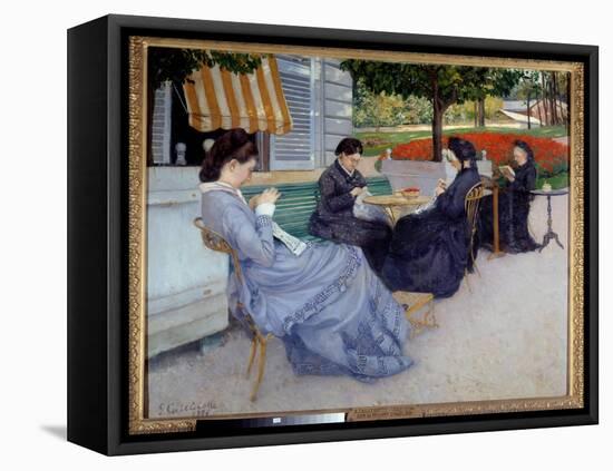 Country Portraits (Sewing Women). Painting by Gustave Caillebotte (1848-1894), 1876. Bayeux, Musee-Gustave Caillebotte-Framed Premier Image Canvas