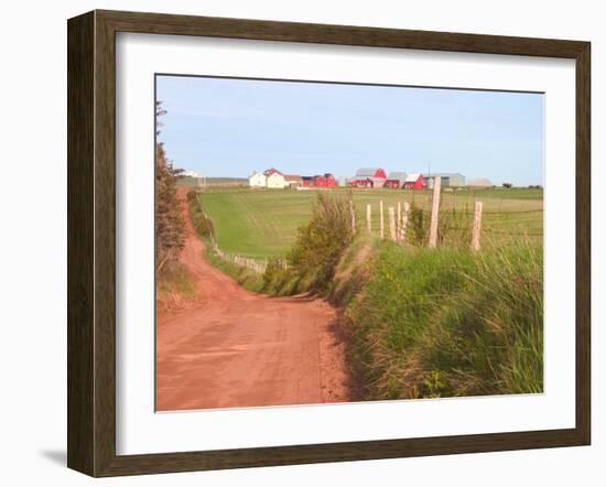 Country Road and Farm, Prince Edward Island, Canada-Julie Eggers-Framed Photographic Print