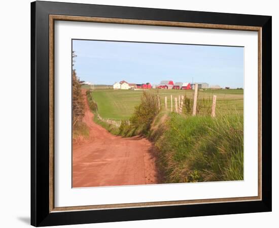 Country Road and Farm, Prince Edward Island, Canada-Julie Eggers-Framed Photographic Print