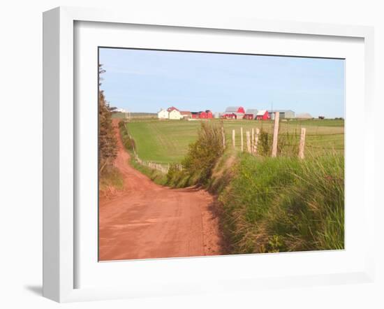 Country Road and Farm, Prince Edward Island, Canada-Julie Eggers-Framed Photographic Print